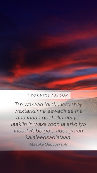 1 Korintos 7:35 SOM Bible Verse Image