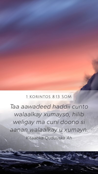1 Korintos 8:13 SOM Bible Verse Image