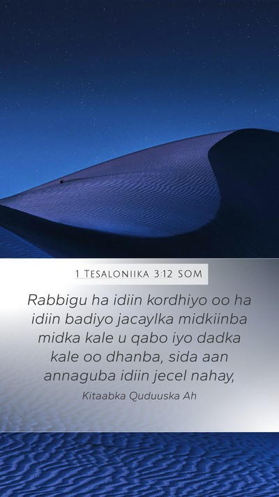 1 Tesaloniika 3:12 SOM Bible Verse Image