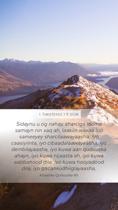 1 Timoteyos 1:9 SOM Bible Verse Image