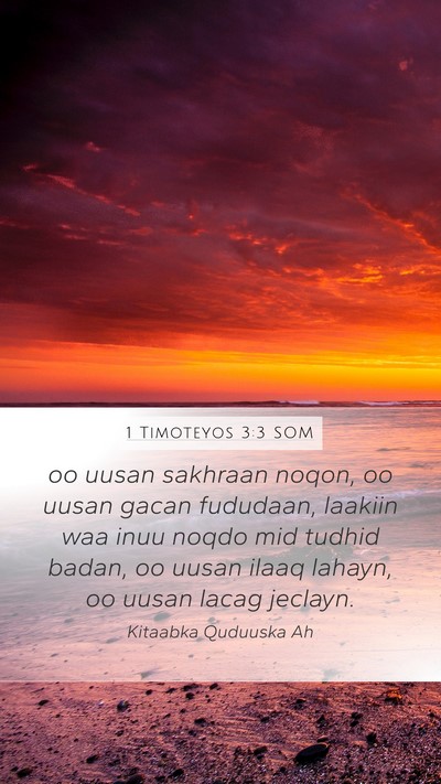 1 Timoteyos 3:3 SOM Bible Verse Image