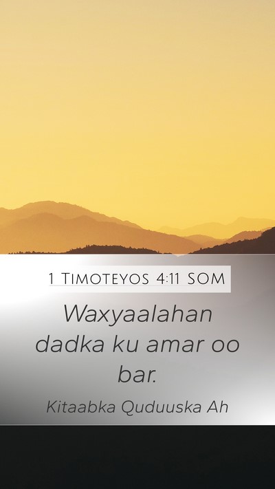 1 Timoteyos 4:11 SOM Bible Verse Image