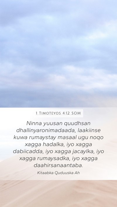 1 Timoteyos 4:12 SOM Bible Verse Image