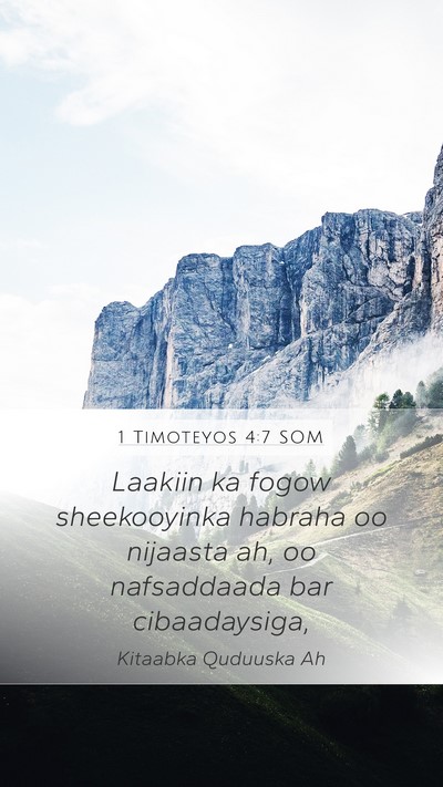 1 Timoteyos 4:7 SOM Bible Verse Image