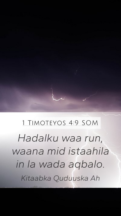 1 Timoteyos 4:9 SOM Bible Verse Image