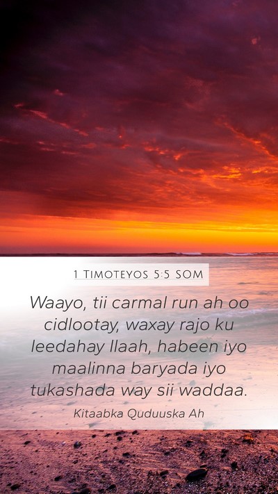 1 Timoteyos 5:5 SOM Bible Verse Image