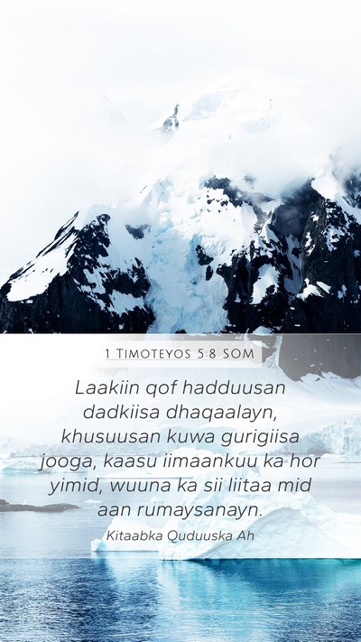 1 Timoteyos 5:8 SOM Bible Verse Image