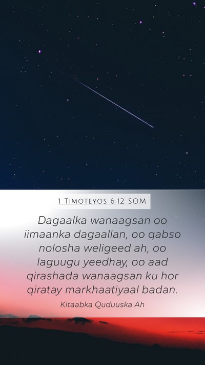 1 Timoteyos 6:12 SOM Bible Verse Image