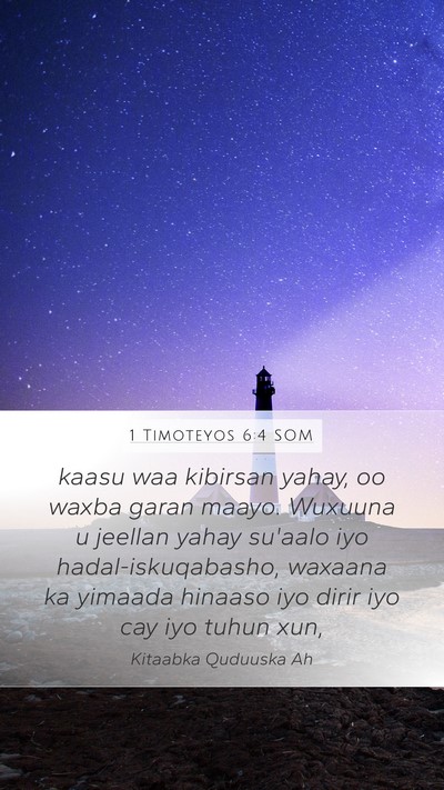 1 Timoteyos 6:4 SOM Bible Verse Image