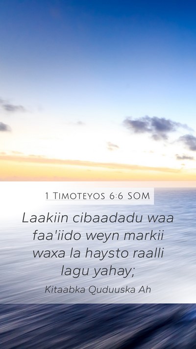 1 Timoteyos 6:6 SOM Bible Verse Image