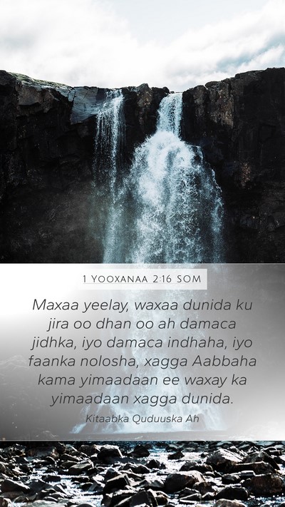 1 Yooxanaa 2:16 SOM Bible Verse Image