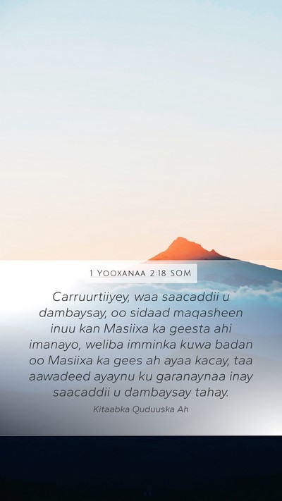 1 Yooxanaa 2:18 SOM Bible Verse Image