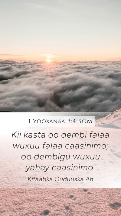 1 Yooxanaa 3:4 SOM Bible Verse Image