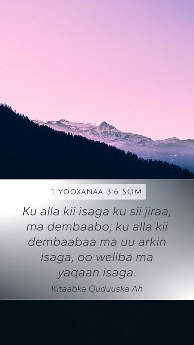 1 Yooxanaa 3:6 SOM Bible Verse Image