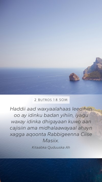 2 Butros 1:8 SOM Mobile Phone Wallpaper - Haddii aad waxyaalahaas leedihiin oo ay idinku - Mobile Bible Verse Wallpaper