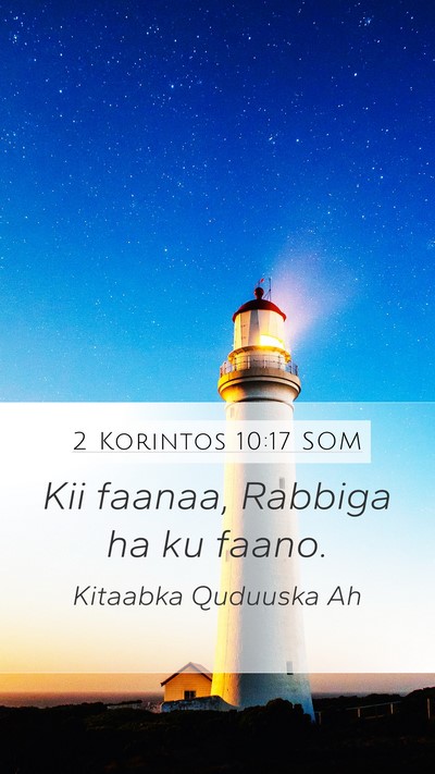 2 Korintos 10:17 SOM Bible Verse Image