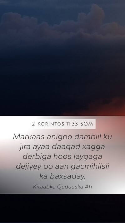 2 Korintos 11:33 SOM Bible Verse Image