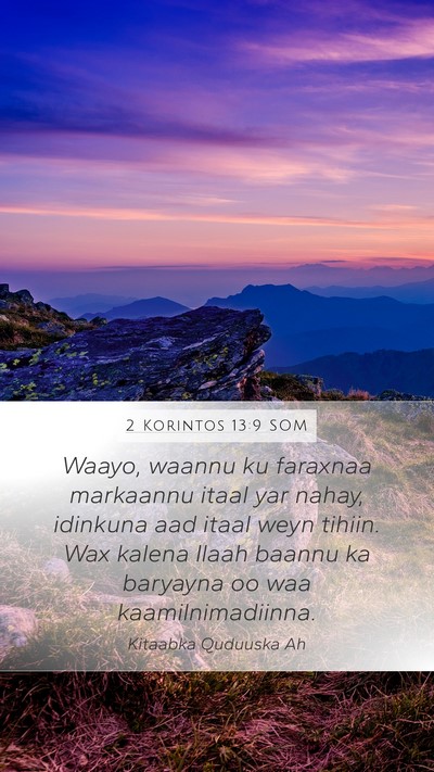2 Korintos 13:9 SOM Bible Verse Image