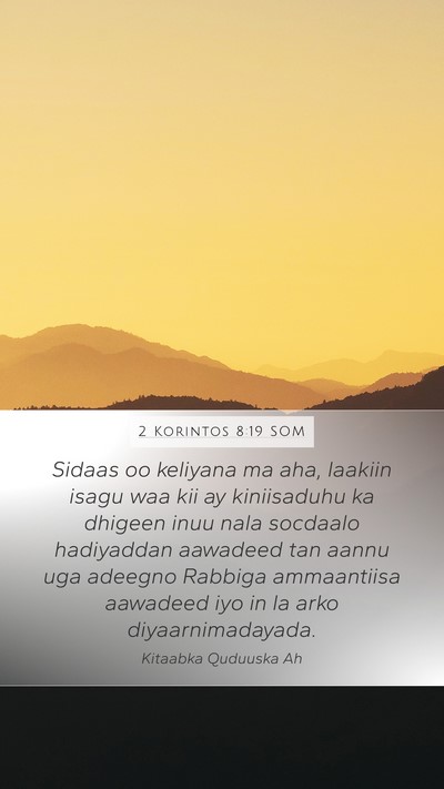 2 Korintos 8:19 SOM Bible Verse Image