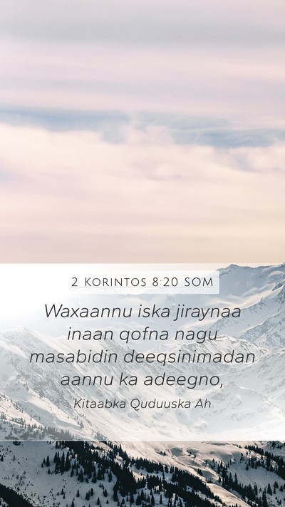 2 Korintos 8:20 SOM Bible Verse Image