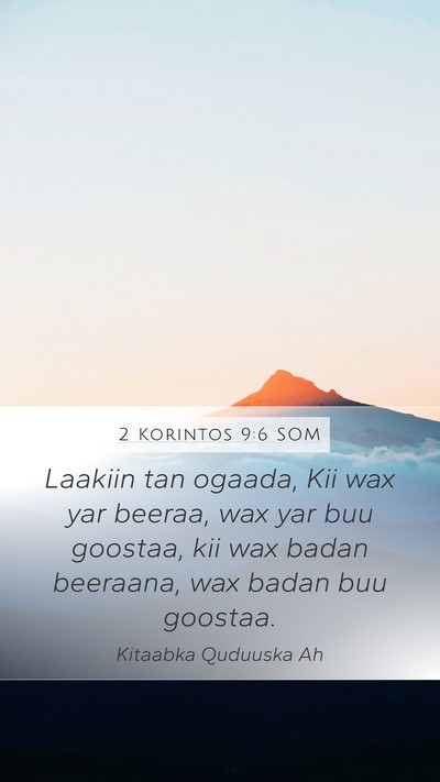 2 Korintos 9:6 SOM Bible Verse Image