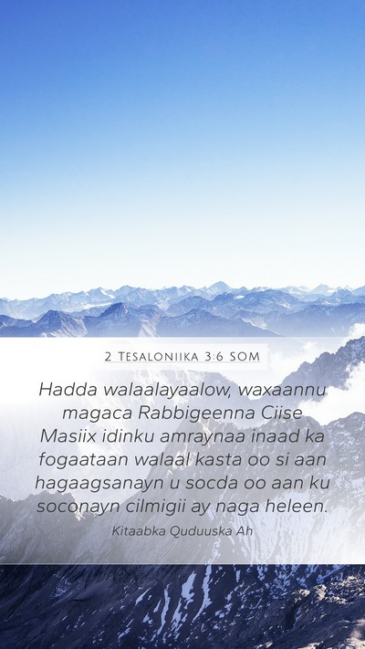 2 Tesaloniika 3:6 SOM Bible Verse Image