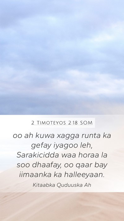 2 Timoteyos 2:18 SOM Bible Verse Image