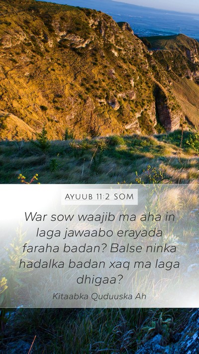 Ayuub 11:2 SOM Bible Verse Image