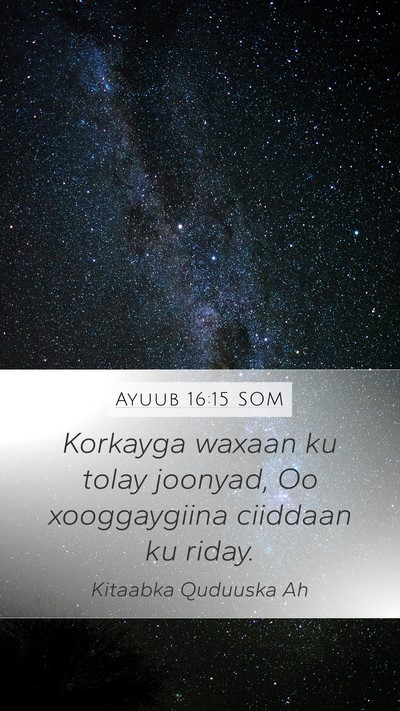 Ayuub 16:15 SOM Bible Verse Image