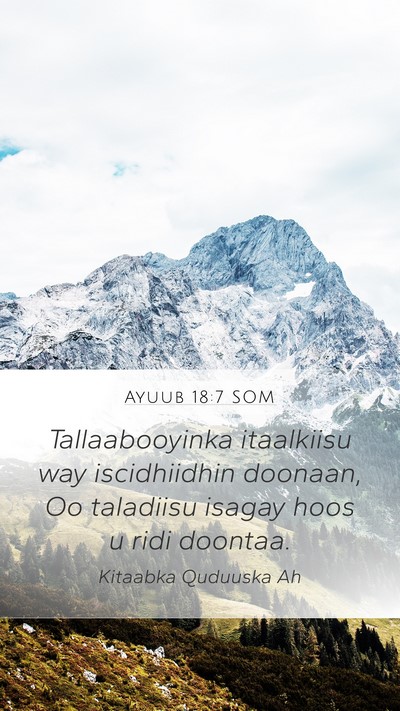 Ayuub 18:7 SOM Bible Verse Image