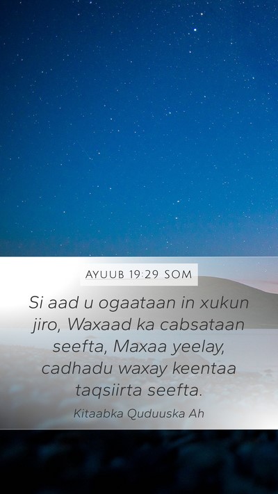 Ayuub 19:29 SOM Bible Verse Image