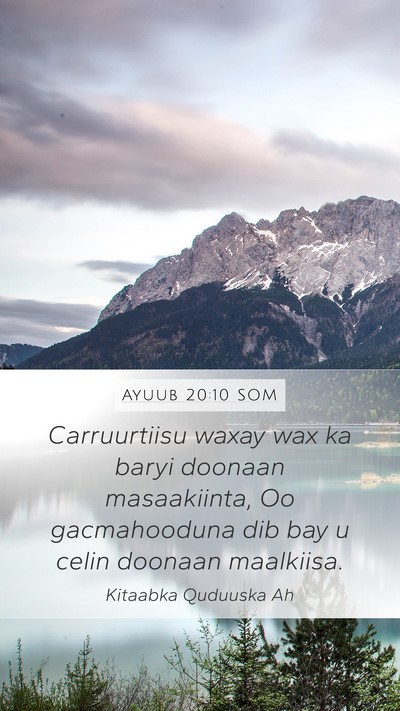 Ayuub 20:10 SOM Bible Verse Image