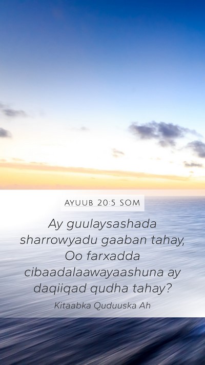 Ayuub 20:5 SOM Bible Verse Image