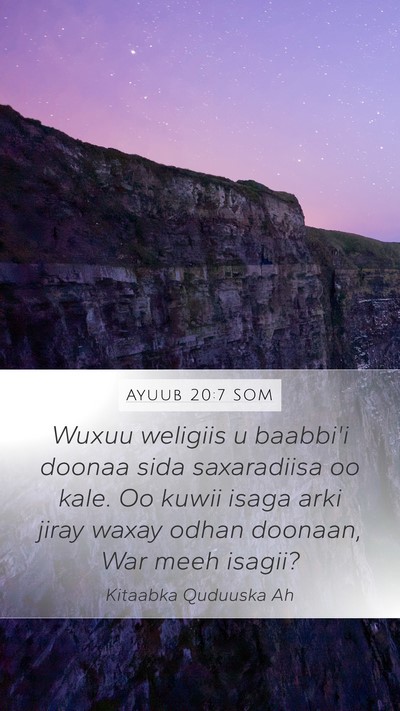 Ayuub 20:7 SOM Bible Verse Image