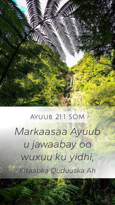 Ayuub 21:1 SOM Mobile Phone Wallpaper - Markaasaa Ayuub u jawaabay oo wuxuu ku - Mobile Bible Verse Wallpaper