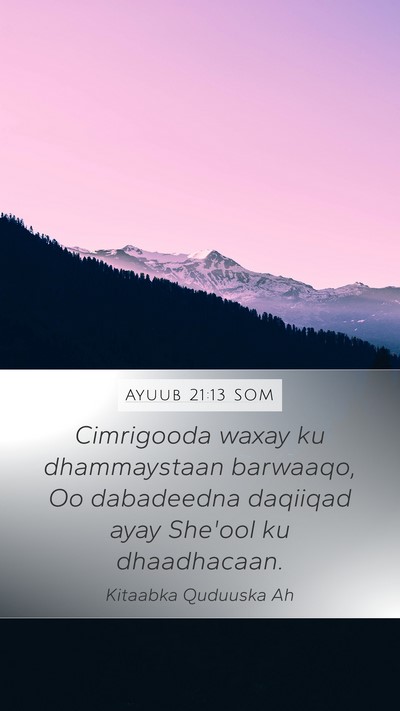 Ayuub 21:13 SOM Bible Verse Image