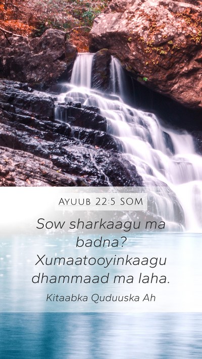 Ayuub 22:5 SOM Bible Verse Image