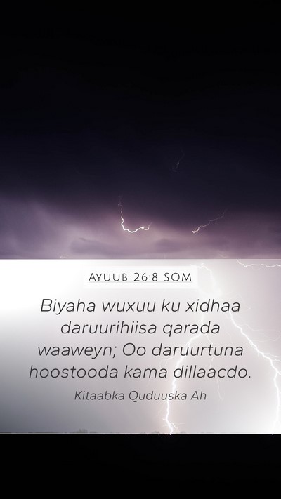 Ayuub 26:8 SOM Bible Verse Image