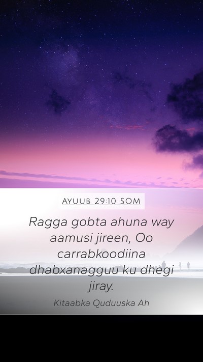 Ayuub 29:10 SOM Bible Verse Image