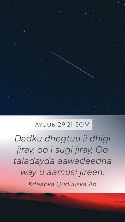 Ayuub 29:21 SOM Bible Verse Image
