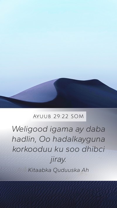 Ayuub 29:22 SOM Mobile Phone Wallpaper - Weligood igama ay daba hadlin, Oo hadalkayguna - Mobile Bible Verse Wallpaper