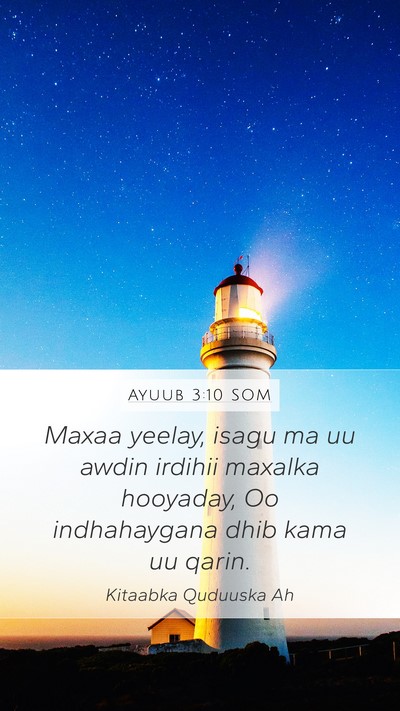Ayuub 3:10 SOM Bible Verse Image