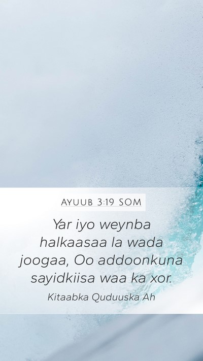 Ayuub 3:19 SOM Bible Verse Image