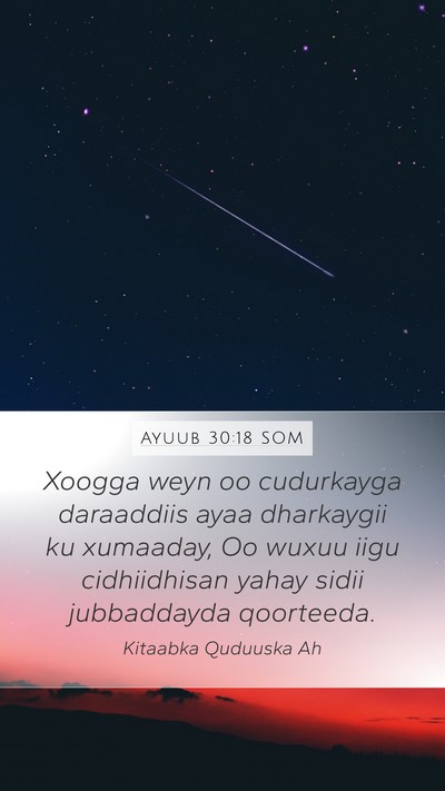 Ayuub 30:18 SOM Bible Verse Image