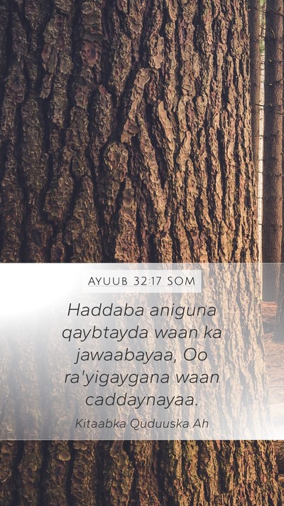 Ayuub 32:17 SOM Bible Verse Image