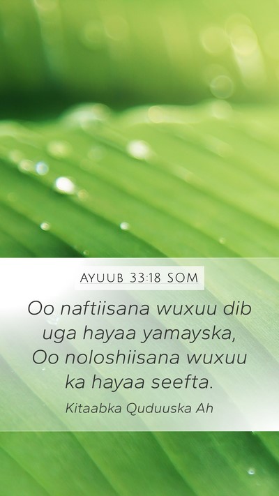 Ayuub 33:18 SOM Bible Verse Image