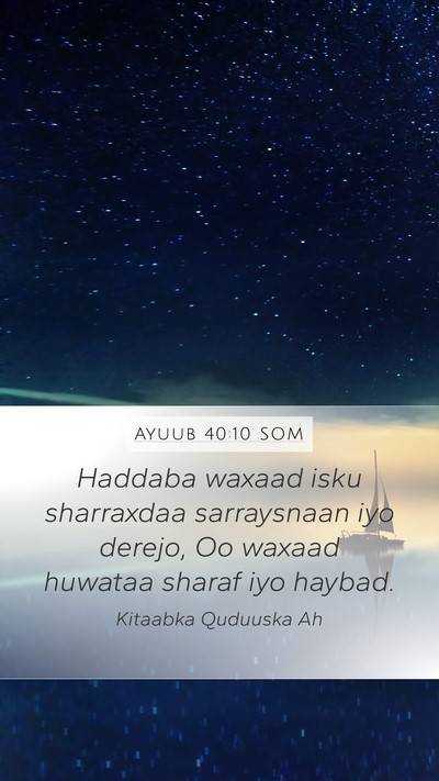 Ayuub 40:10 SOM Bible Verse Image