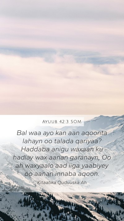 Ayuub 42:3 SOM Bible Verse Image