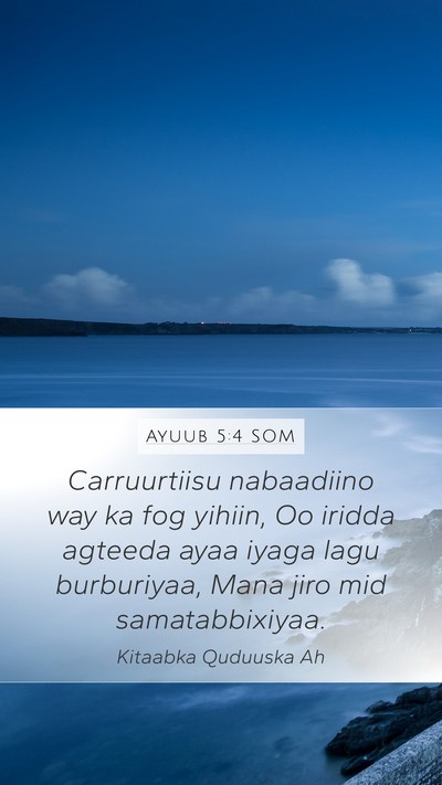 Ayuub 5:4 SOM Bible Verse Image