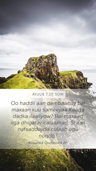 Ayuub 7:20 SOM Bible Verse Image